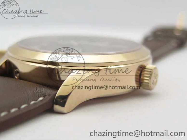 MIROTIME 0406 Calatrava 5524R Pilot Travel Time RG GRF Brown Dial on Brown Leather Strap MIYOTA TopPick 7155